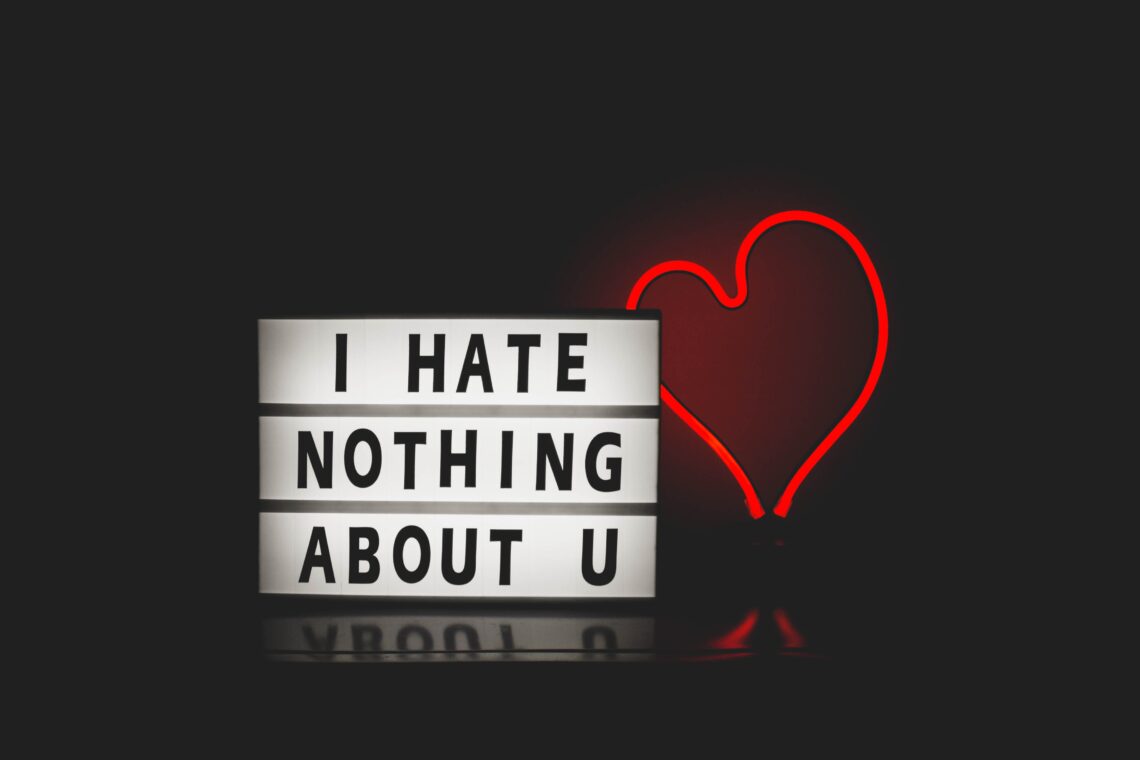 I hate nothing about you with red heart light