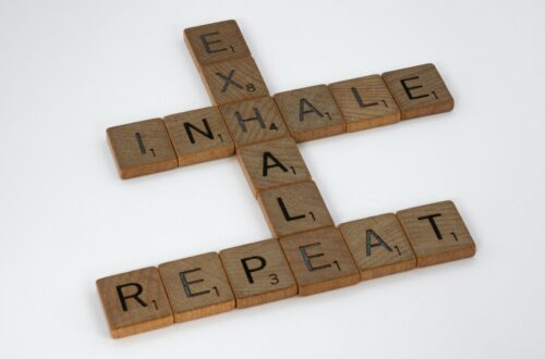 scrabble, scrabble pieces, lettering, letters, wood, scrabble tiles, white background, words, quote, letters, type, typography, design, layout, focus, bokeh, blur, photography, images, image, inhale, exhale, repeat, keep going, breathe, life rhythm, relax, persistence, perspective, endurance, pause,